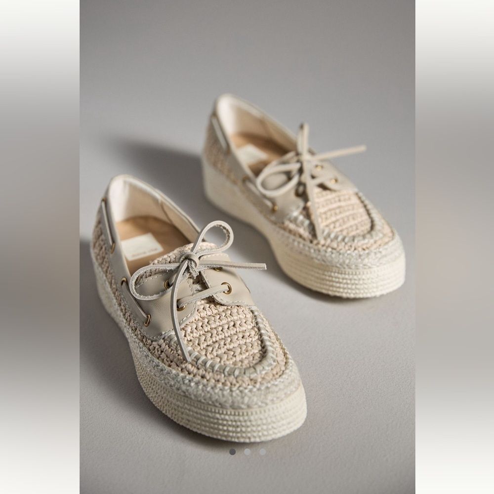 Anthropologie Dolce Vita Raffia Platform Boat Shoes